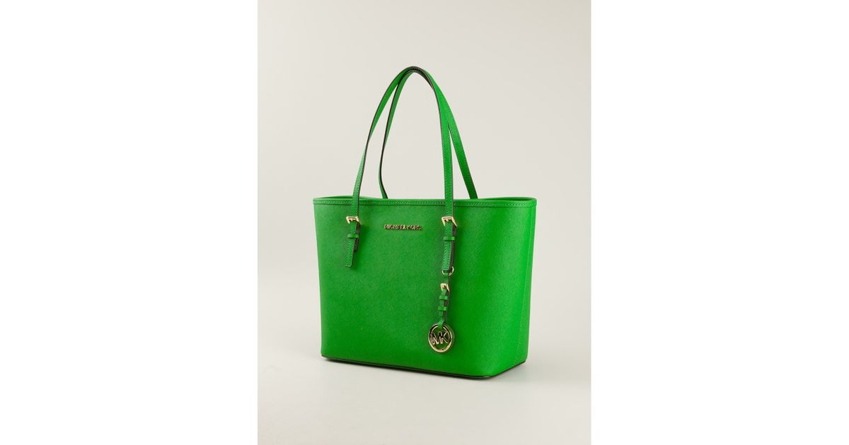 green michael kors tote bag