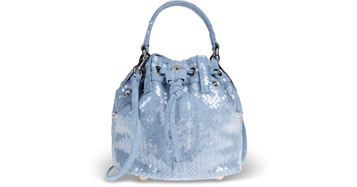 Lyst Moschino Small Fabric Bag In Blue