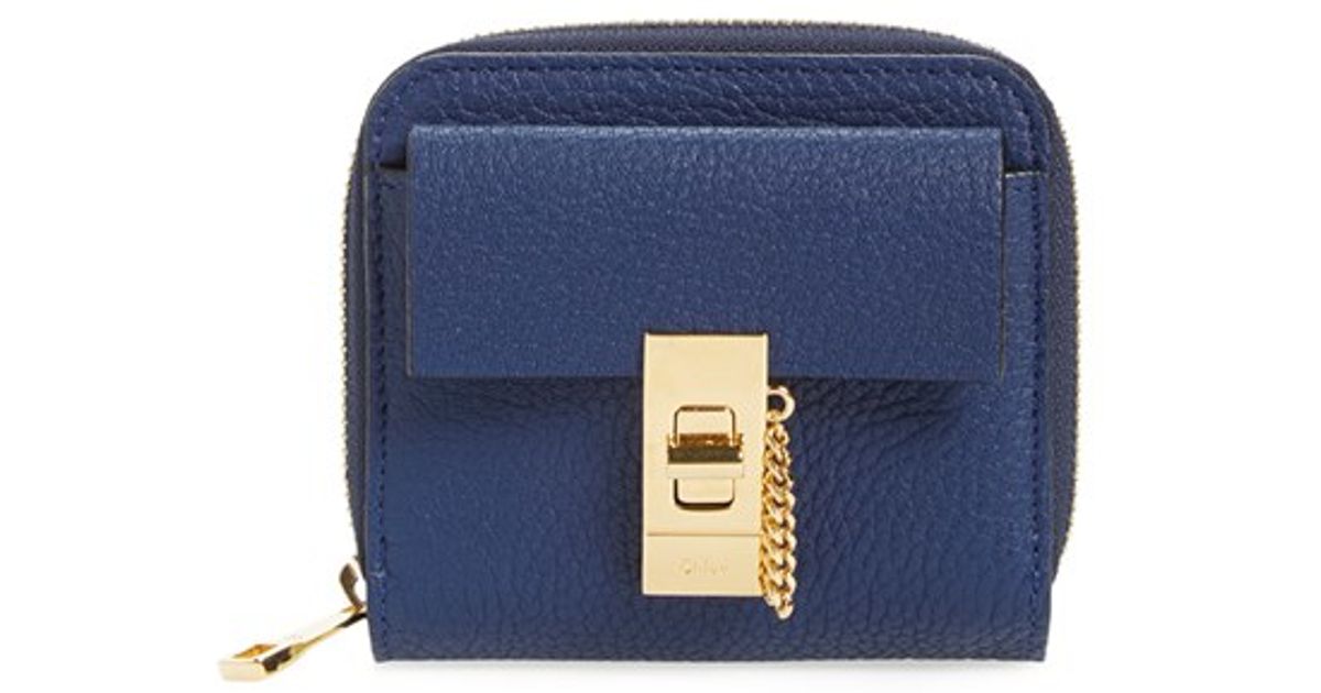 chloe designer bag - Chlo \u0026#39;drew\u0026#39; Lambskin Leather Square Wallet in Blue (ROYAL NAVY ...