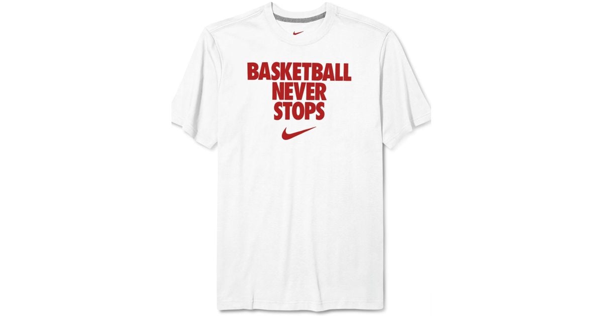 Nike Never Stops Basketball Tshirt in Red for Men | Lyst
