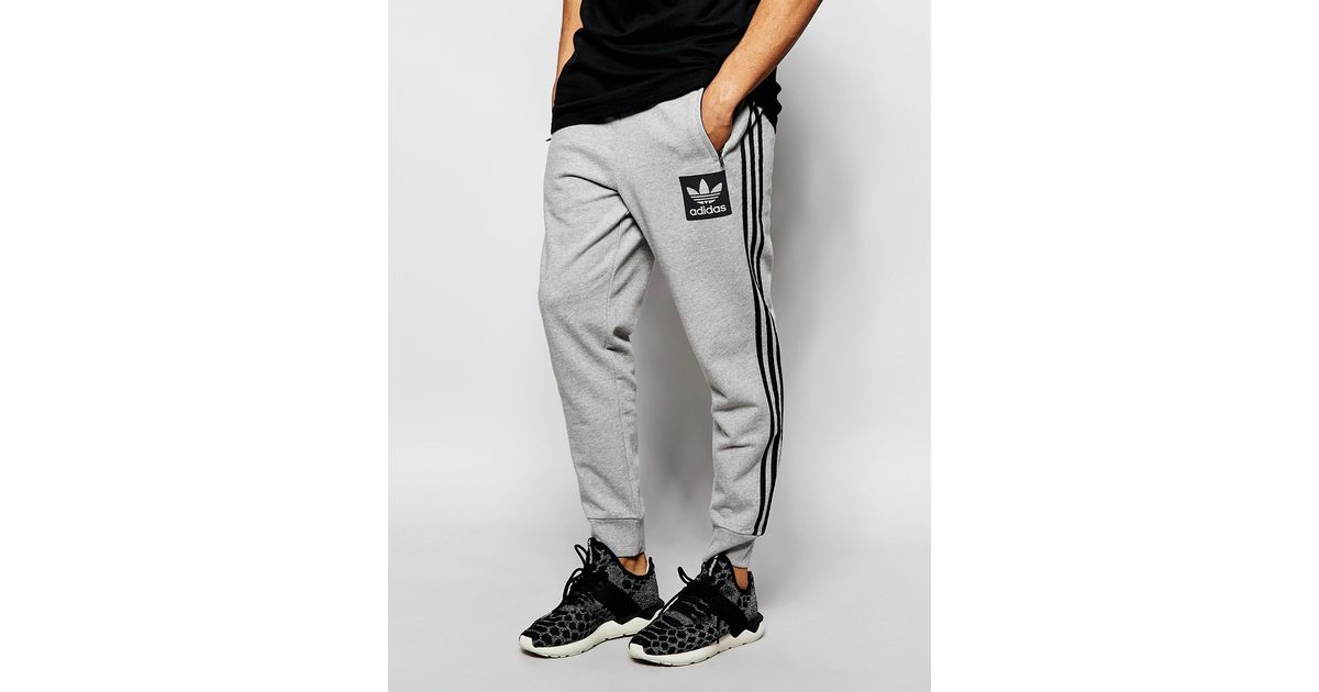 Adidas originals Joggers With Patch Logo Aj9523 in Gray for Men (Grey ...