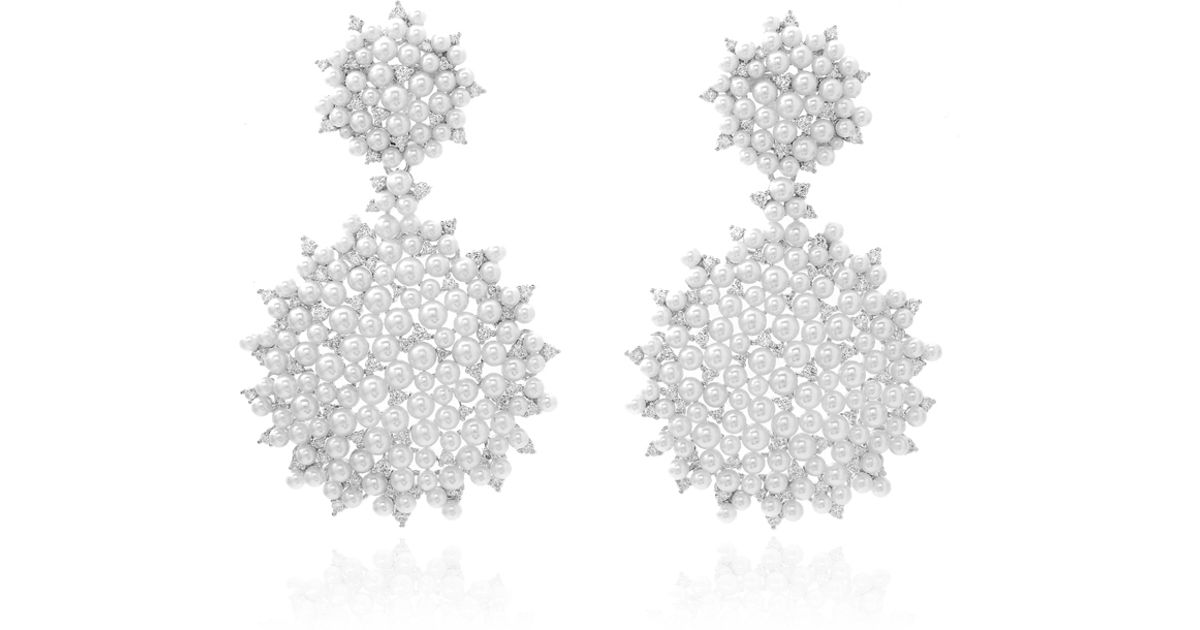 Lyst Paul Morelli Lagrange Pearl Double Dangle Earrings In Metallic