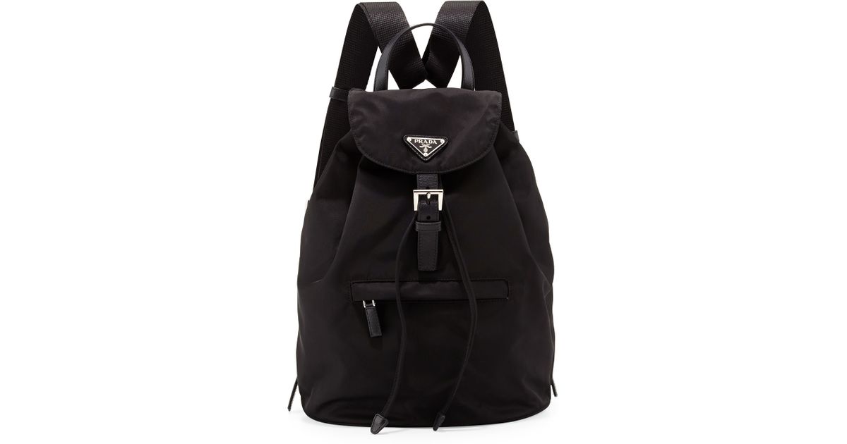 Prada Vela Medium Backpack in Black (BLACK(NERO)) | Lyst