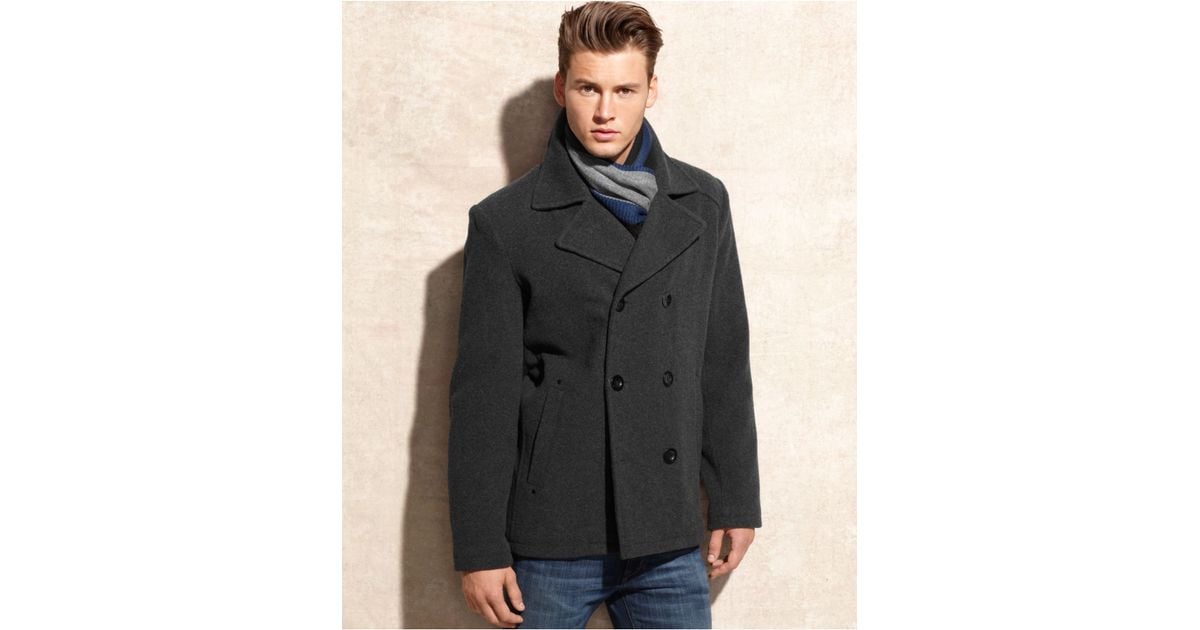 Which Boots To Wear With A Pea Coat Men S Fashion Men S Tan Pea Coat Beige Leopard Scarf Fashion