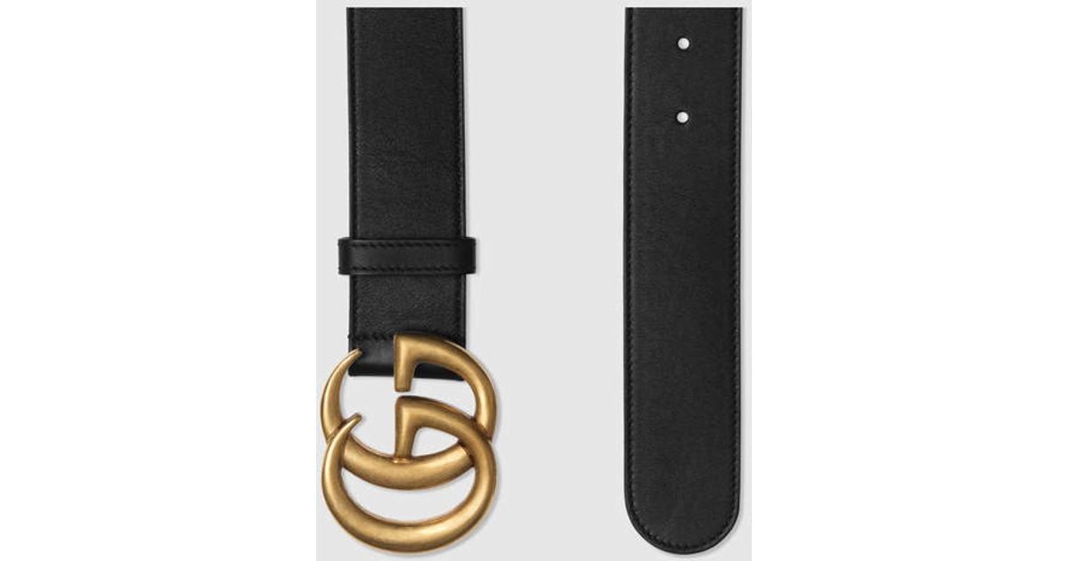 Lyst - Gucci Leather Belt With Double G Buckle in Black for Men