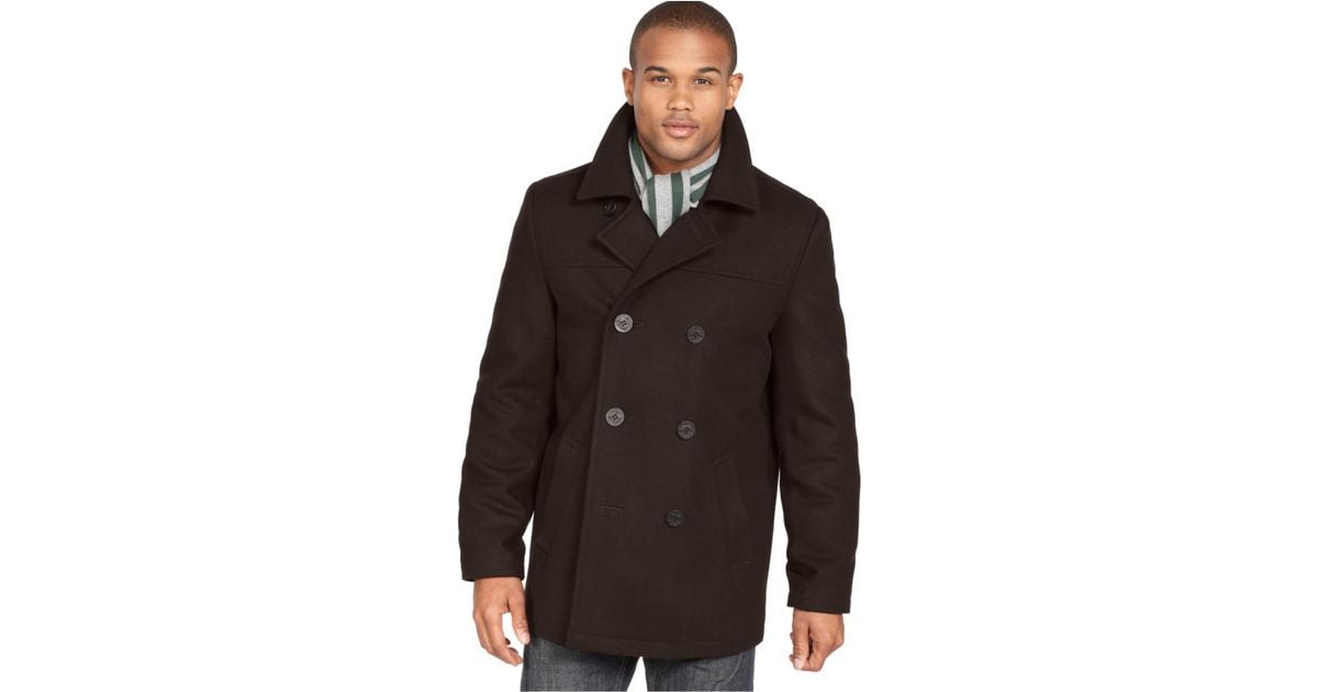 Tommy hilfiger Big And Tall Classic Wool-Blend Pea Coat in Black ...