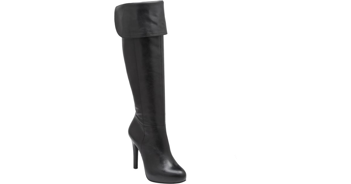 Lyst - Jessica Simpson Audrey Tall Leather High-Heel Boots in Black