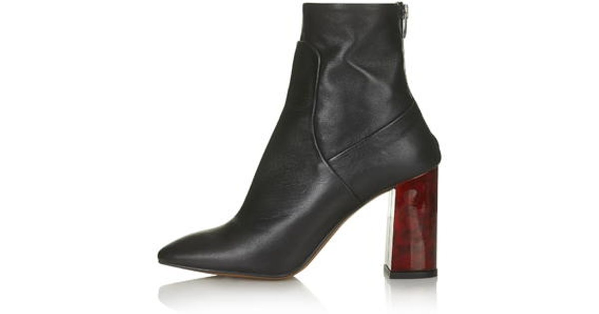topshop master tortoiseshell heel boots in black lyst topshop master tortoiseshell heel boots in black lyst