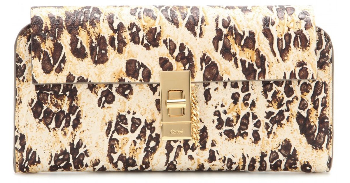 chloe imitation handbags - Chlo Drew Printed Leather Wallet in Animal (leopard) | Lyst