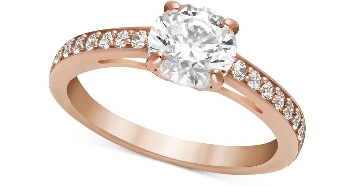 Lyst - Swarovski Rose Gold-tone Crystal Ring in Metallic