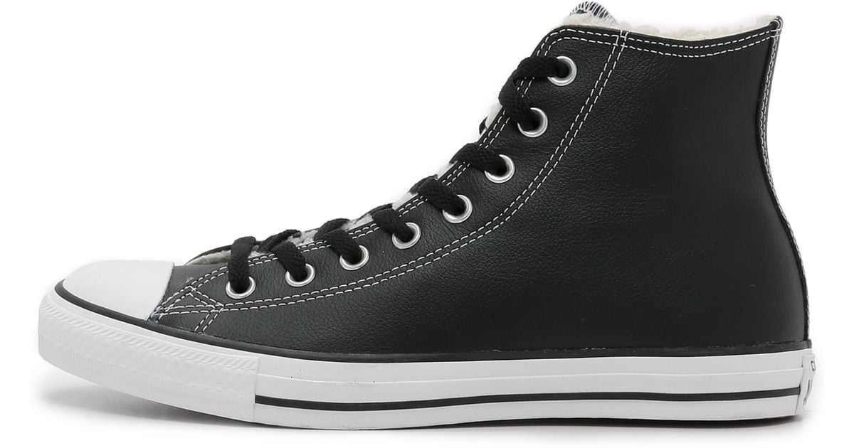 Converse Chuck Taylor All Star Sherpa Lined High Top Sneakers in Black for Men (Black/White 