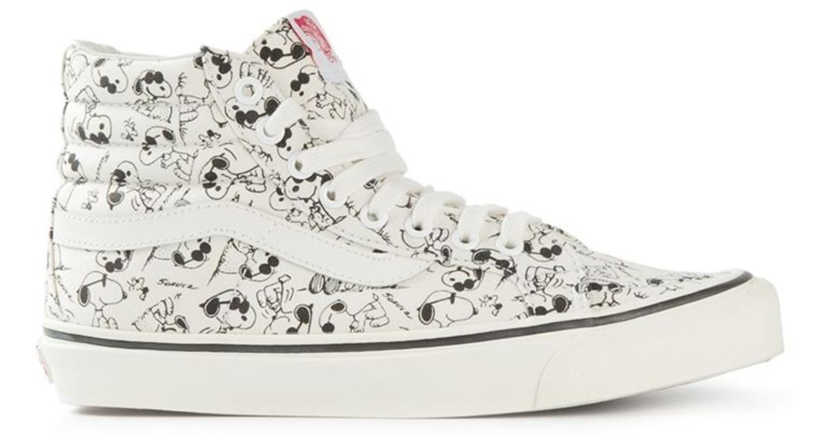 Vans 'Snoopy' Hi-Top Sneakers in White for Men - Lyst