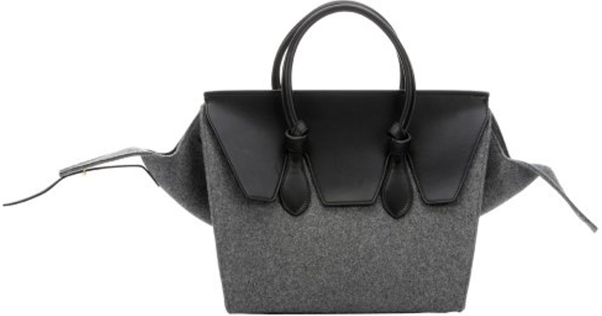 Lyst Céline Grey Wool Tie Knot Large Tote Bag In Gray