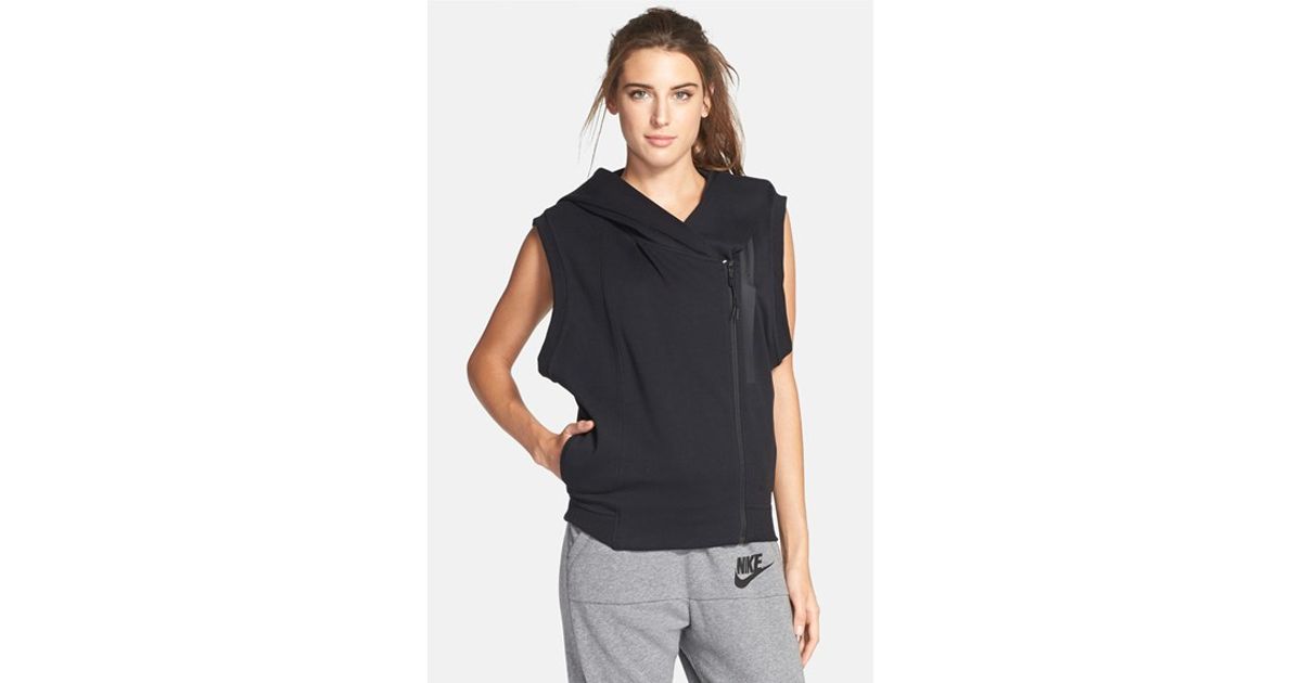 Lyst Nike Hooded Tech Fleece Vest in Black