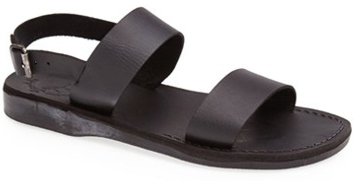 Jerusalem sandals 'golan' Leather Sandal in Black for Men | Lyst