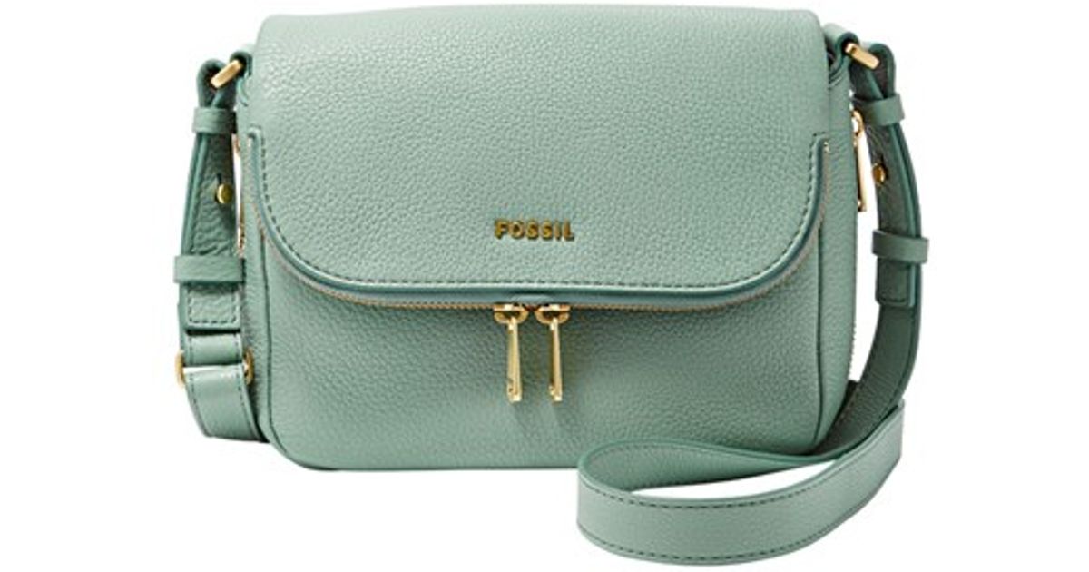 Lyst Fossil Small Preston Crossbody Bag In Blue