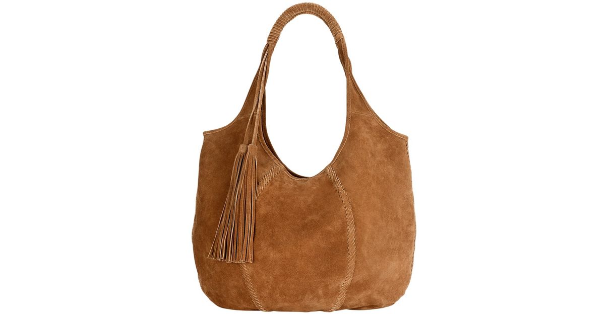 Jigsaw Orla Suede Hobo Bag In Brown Lyst