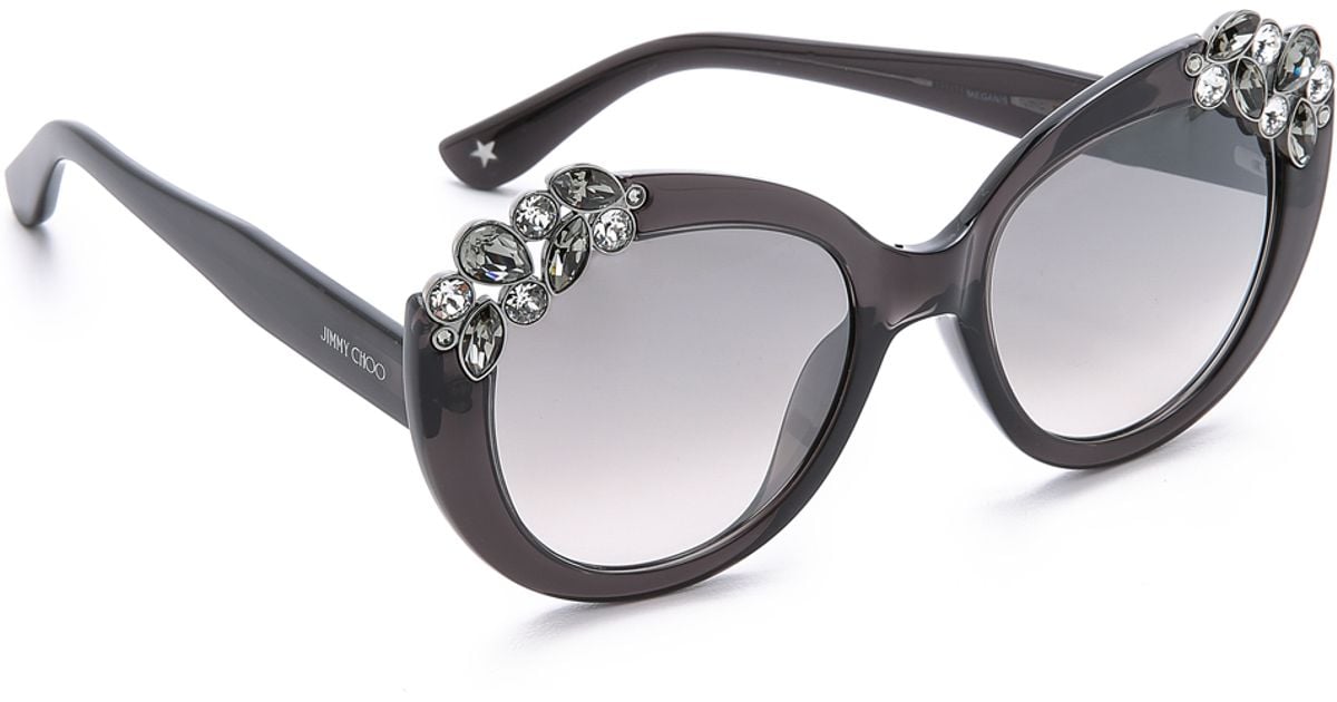 Lyst - Jimmy Choo Megan Sunglasses - Trans Dove Grey/brown in Gray