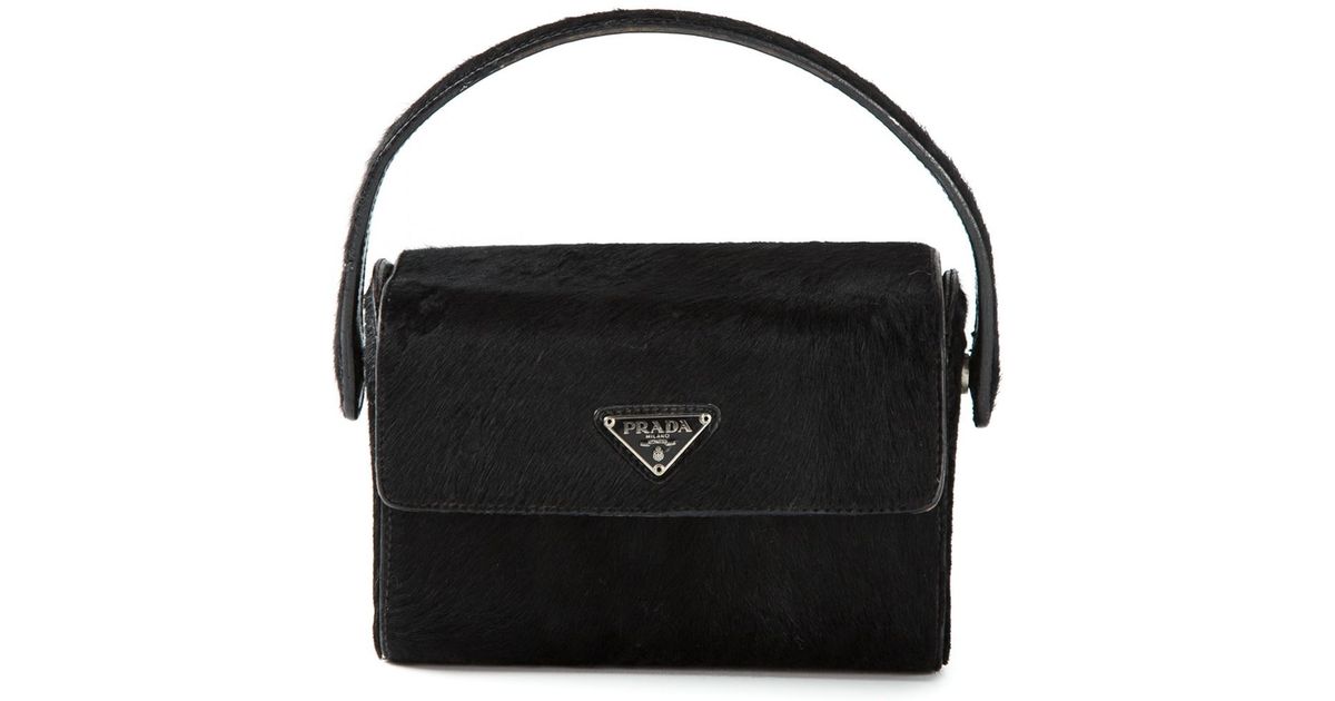 parda handbag - Prada Logo Plaque Tote in Black | Lyst