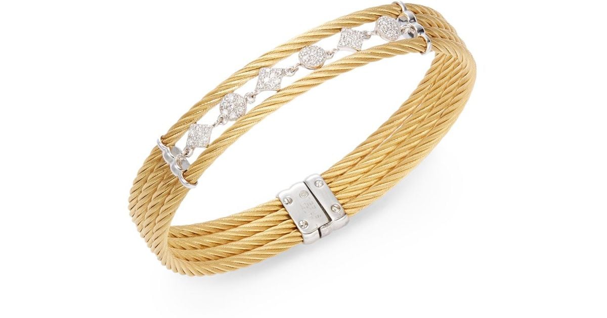 Lyst Charriol Celtic Clique Diamond Stainless Steel Channel Lyst Charriol Celtic Clique Diamond Stainless Steel Channel Bracelet In Metallic