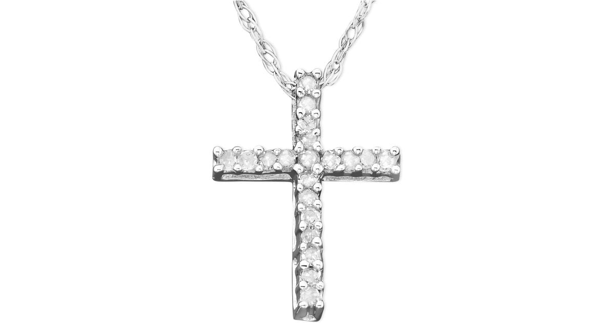 macys us white diamond cross pendant necklace in 14k white gold 110 ct tw product 1 3321988 0 127654479 normal