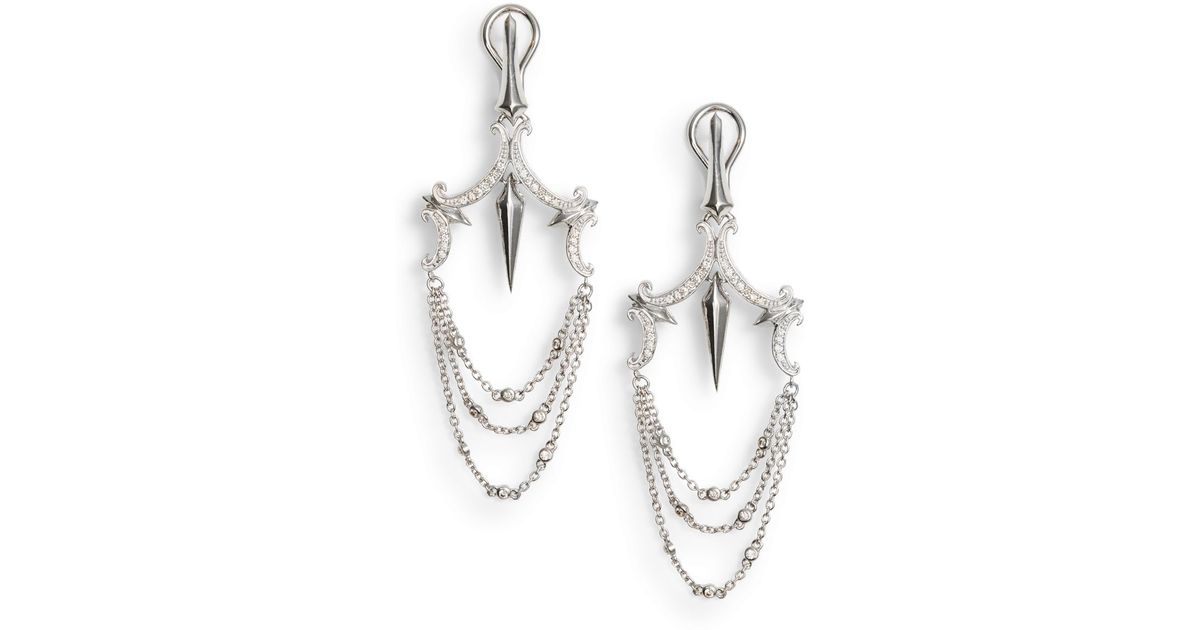 Lyst Stephen Webster 0 45 Tcw Diamond Sterling Silver Chandelier Lyst Stephen Webster 0 45 Tcw Diamond Sterling Silver Chandelier Earrings In Metallic