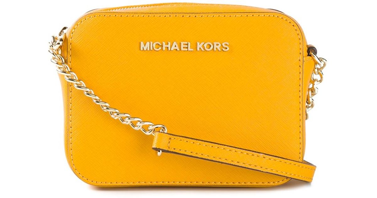 Lyst Michael Kors Jet Set Cross Body Bag In Yellow