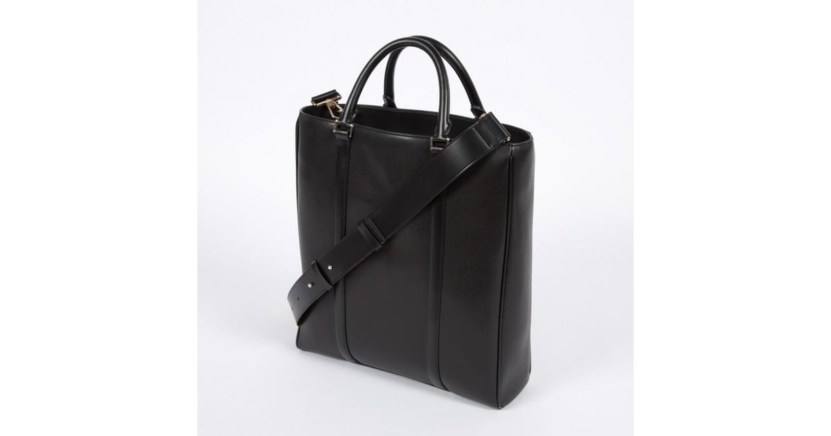 Paul Smith Men S Black City Embossed Leather Tote Bag For