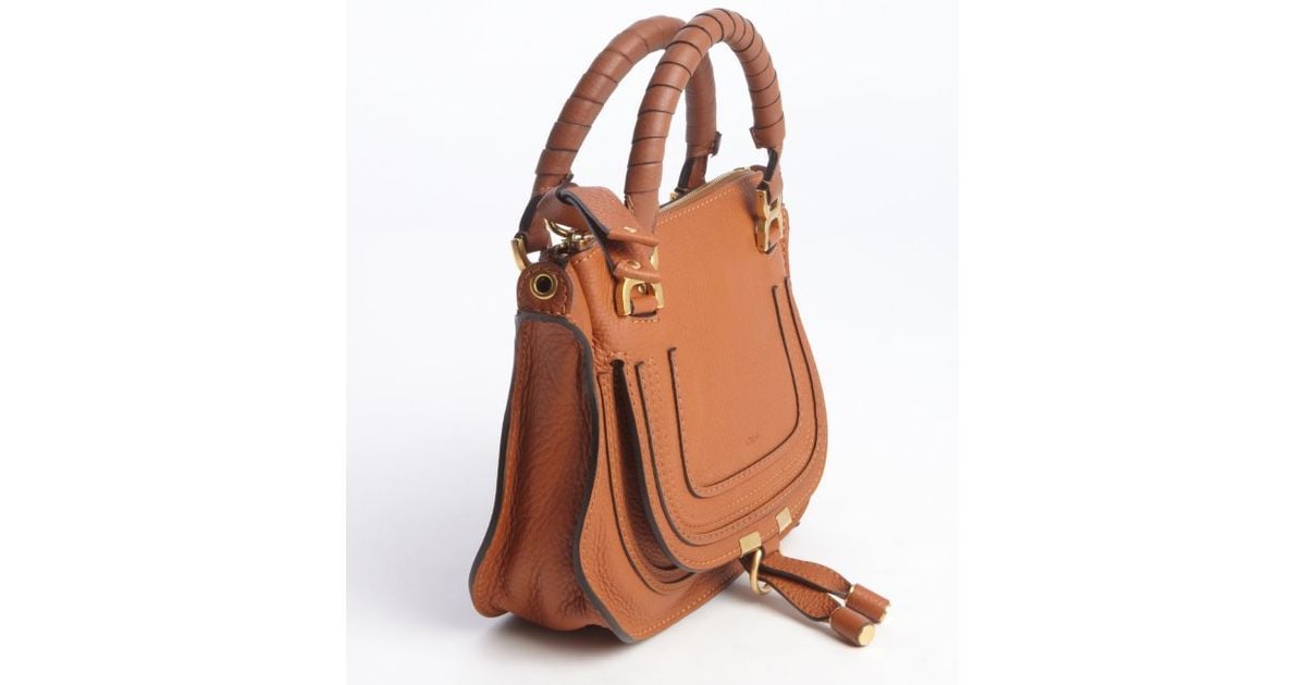 Chlo Tan Lambskin Leather Marcie Mini Crossbody Bag in Brown (tan ...  