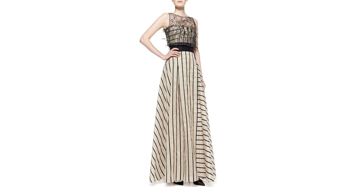 carolina herrera striped gown