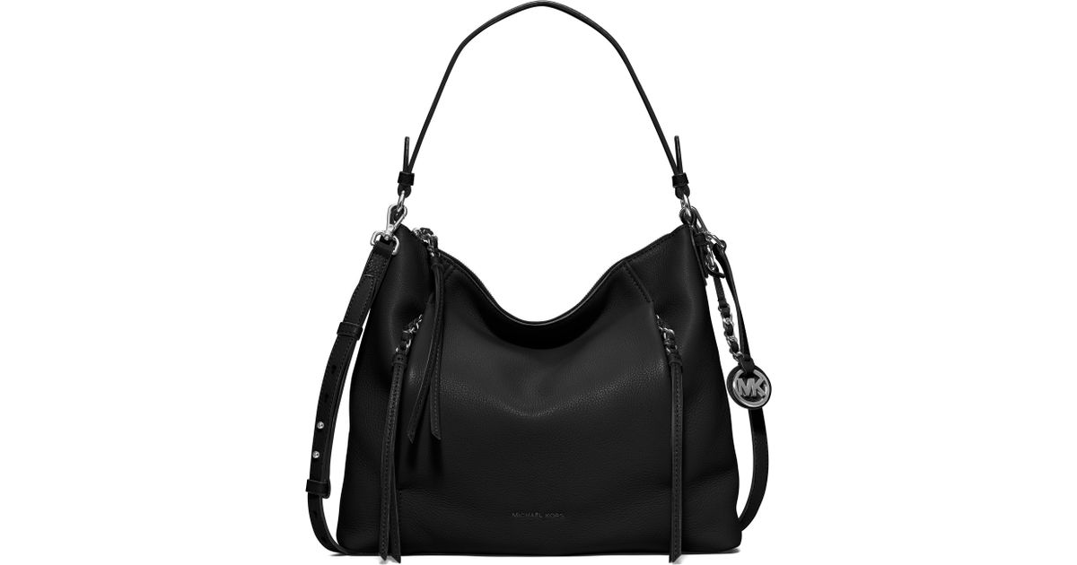Michael Kors Black Corinne Large Leather Shoulder Bag