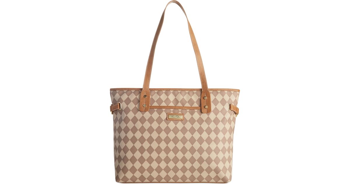Lyst Marc Fisher Checkmate Large Tote In Brown