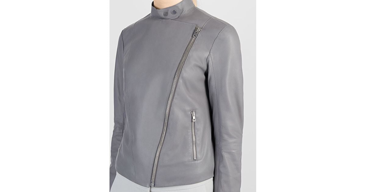 Joseph Nappa Leather New Alpha Jacket In Gray Lyst