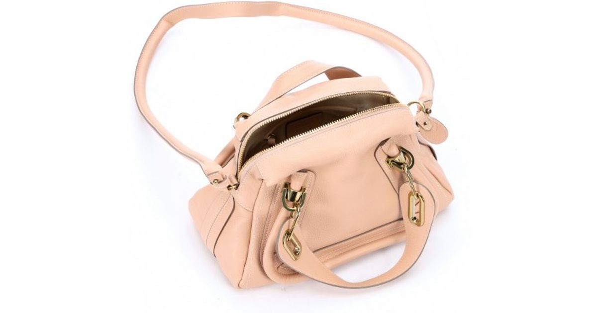 Chlo Blush Nude Leather Mini \u0026#39;Paraty\u0026#39; Convertible Top Handle Bag ...