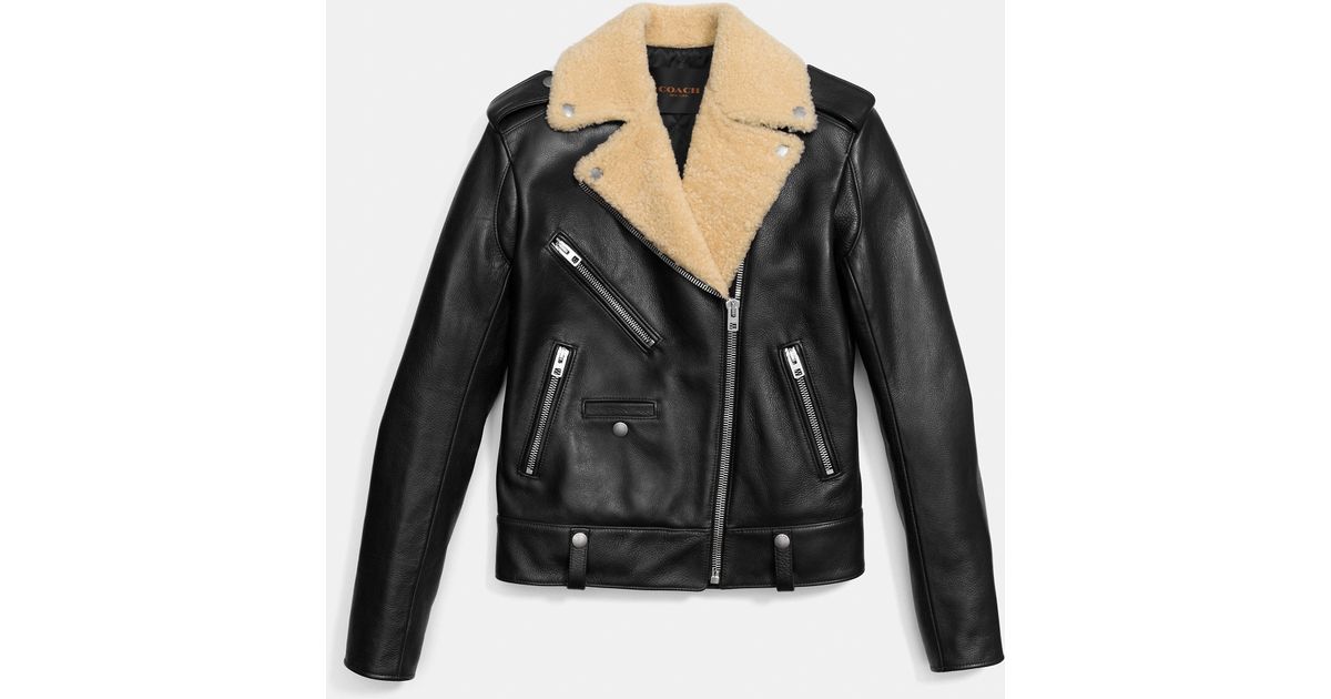 Coach Boys Biker Jacket In Black Lyst