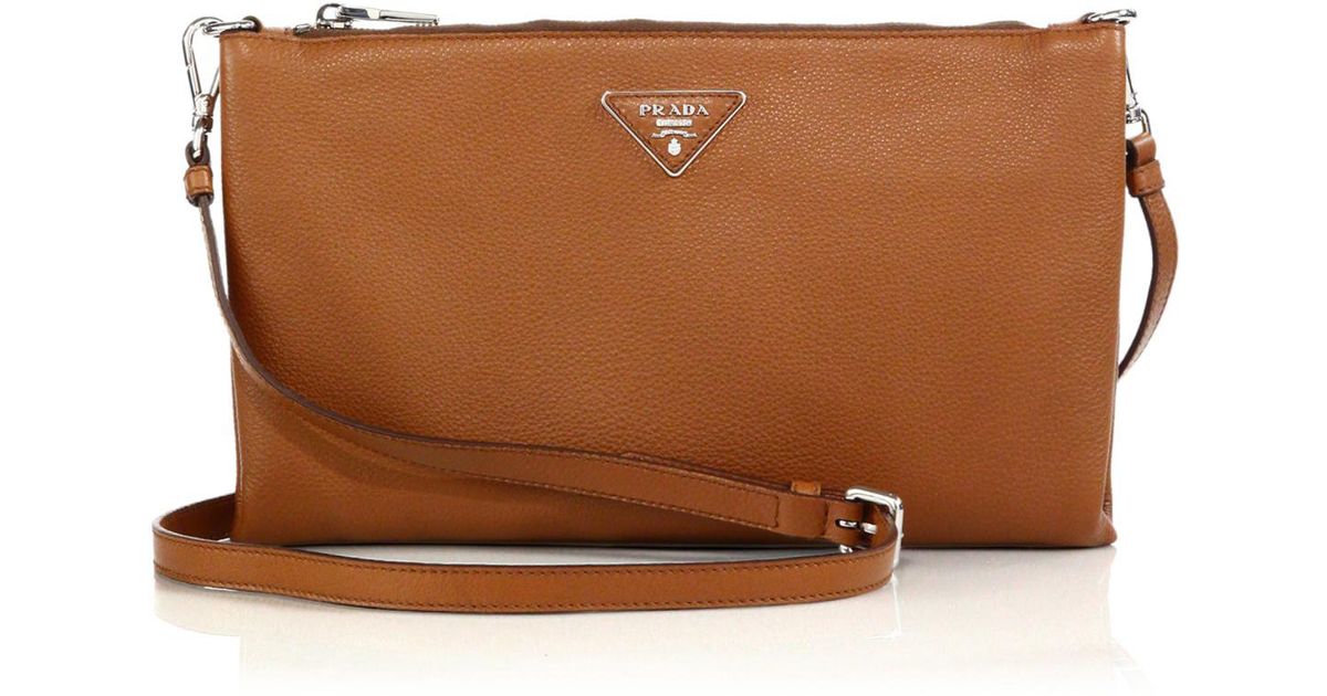 Prada Daino Crossbody Bag in Brown (tan) | Lyst  