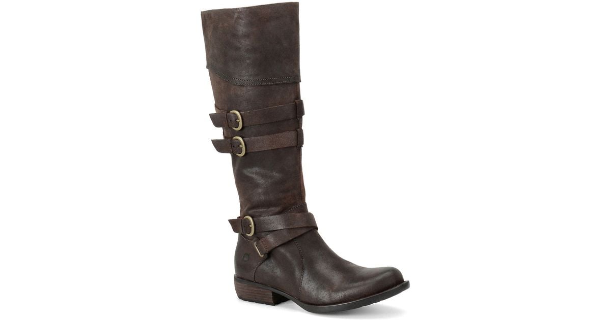 Lyst Born Odom Buckle Riding Boots in Brown
