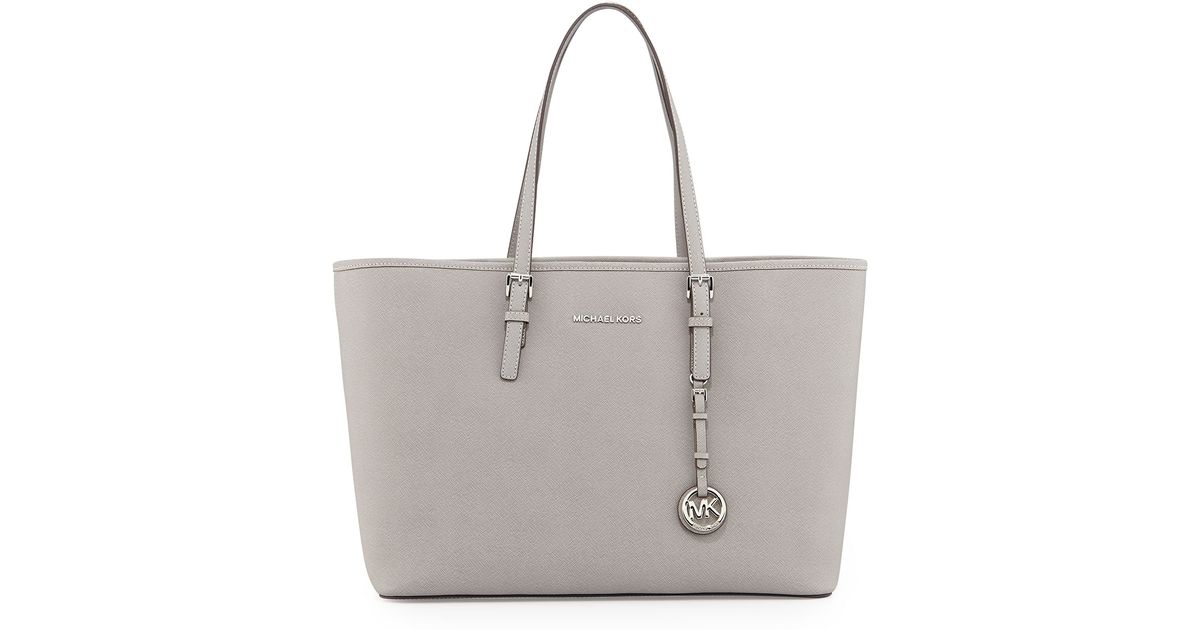 Lyst Michael Kors Jet Set Laptop Travel Tote In Gray