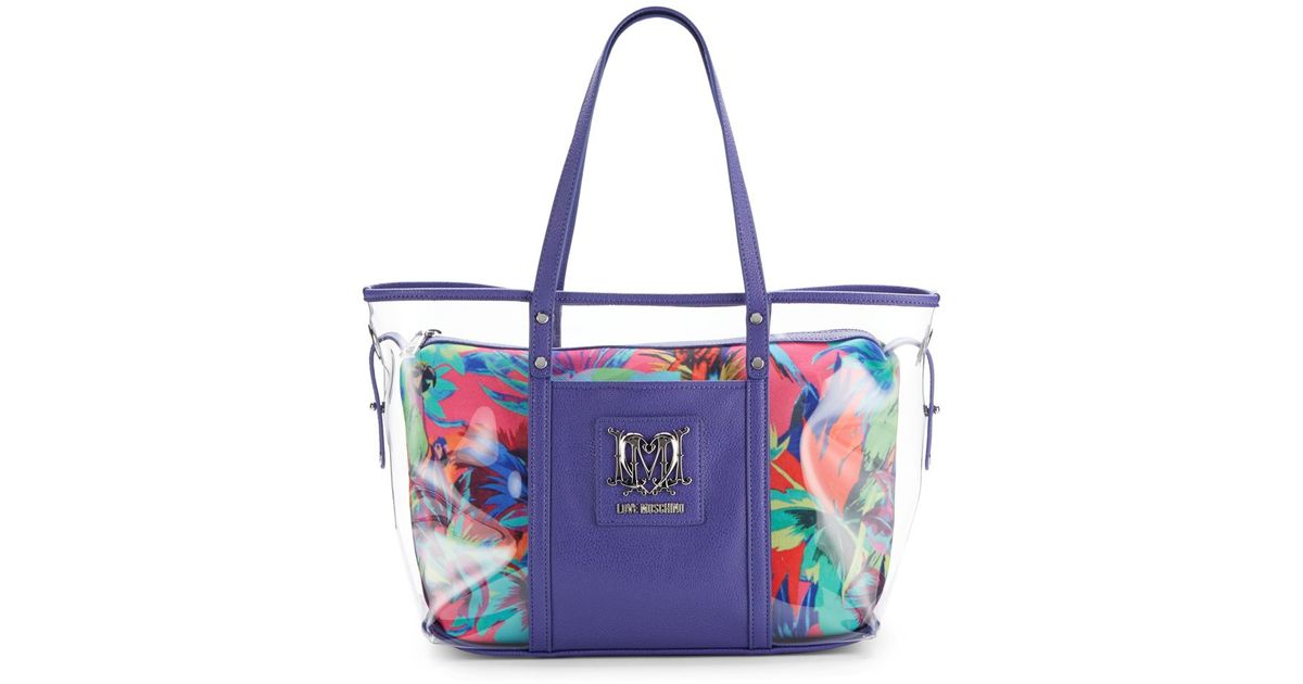 Moschino See Through 2 In 1 Tote Purple Lyst