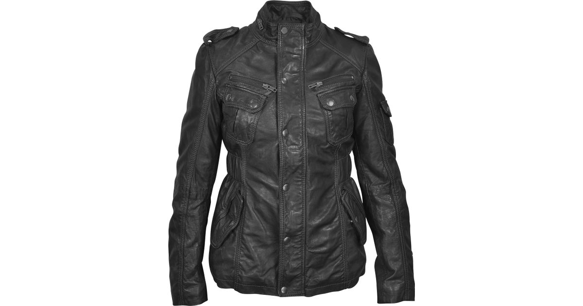 Forzieri Black Leather Jacket W Quilted Lining In Lyst