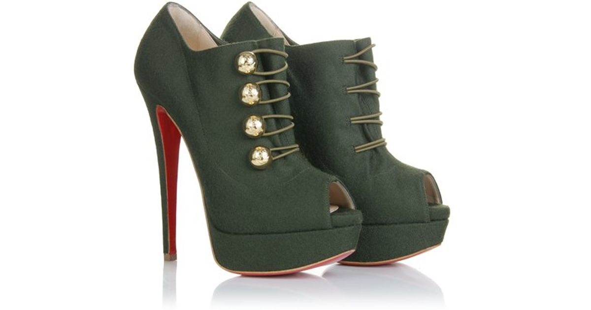Christian louboutin Loubout 150 Flannel/marine Booties in Green ...