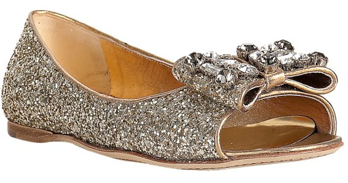 miu miu silver flats