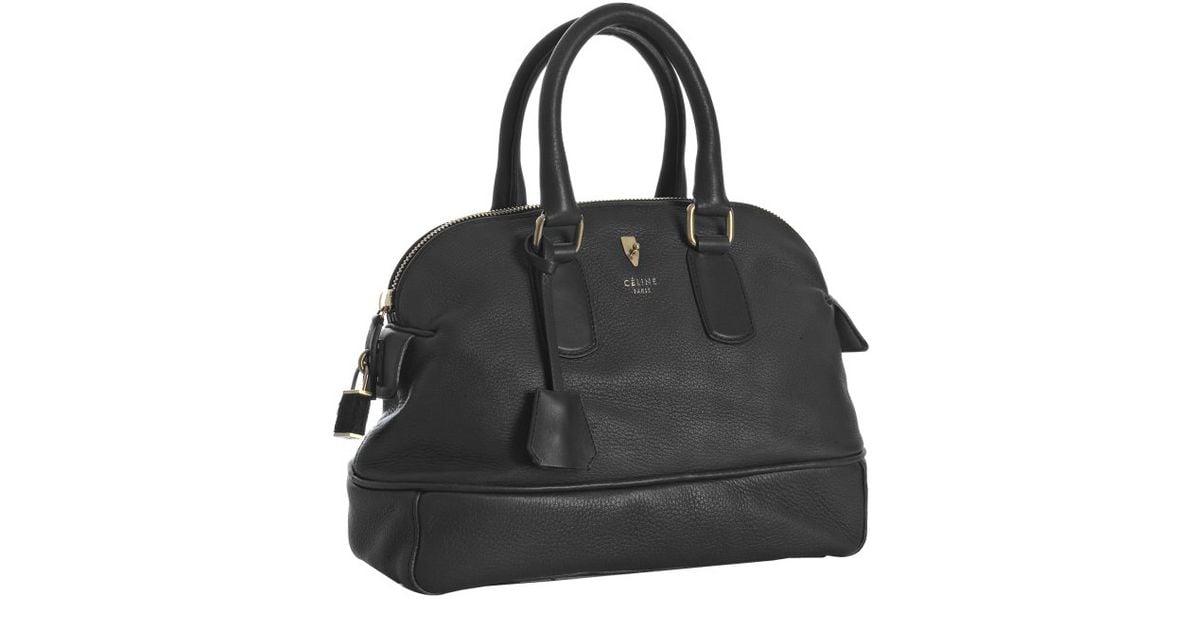 Cline Black Deerskin Padlock Top Handle Bag in Black | Lyst  
