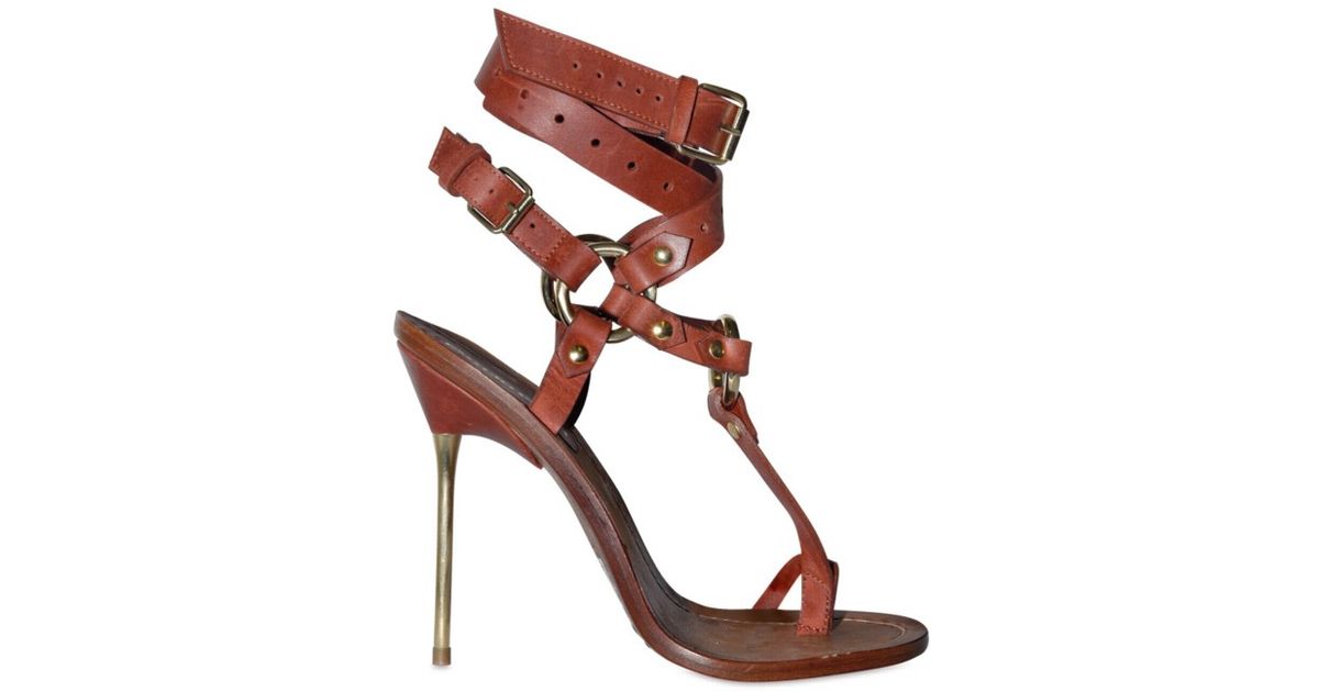 Cross Lyst Ankle In Criss Brown Pucci Thong Emilio Sandals 120mm QthCdsr