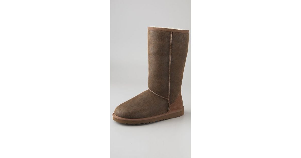 ugg tall leather bomber boots