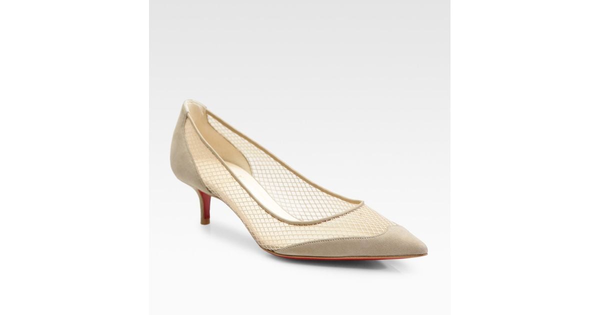 louboutin shoes for men - Christian louboutin Mireille Suede \u0026amp; Mesh Pumps in Beige | Lyst