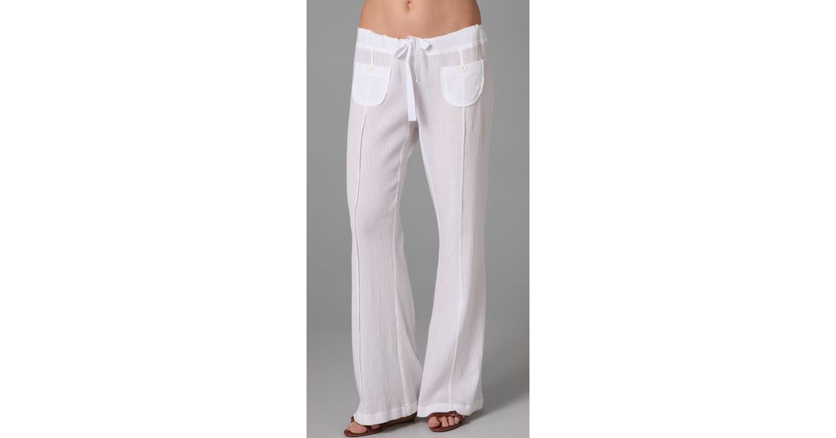 white gauze pants