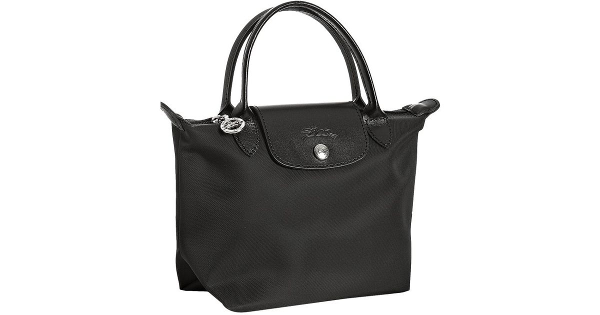 Lyst Longchamp Black Coated Nylon Planetes Mini Tote In