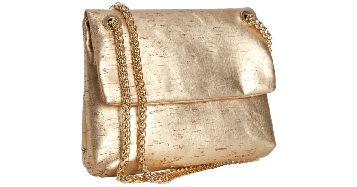 Lyst Elie Tahari Gold Metallic Cork Cynthia Chain Shoulder Bag In Lyst Elie Tahari Gold Metallic Cork Cynthia Chain Shoulder Bag In