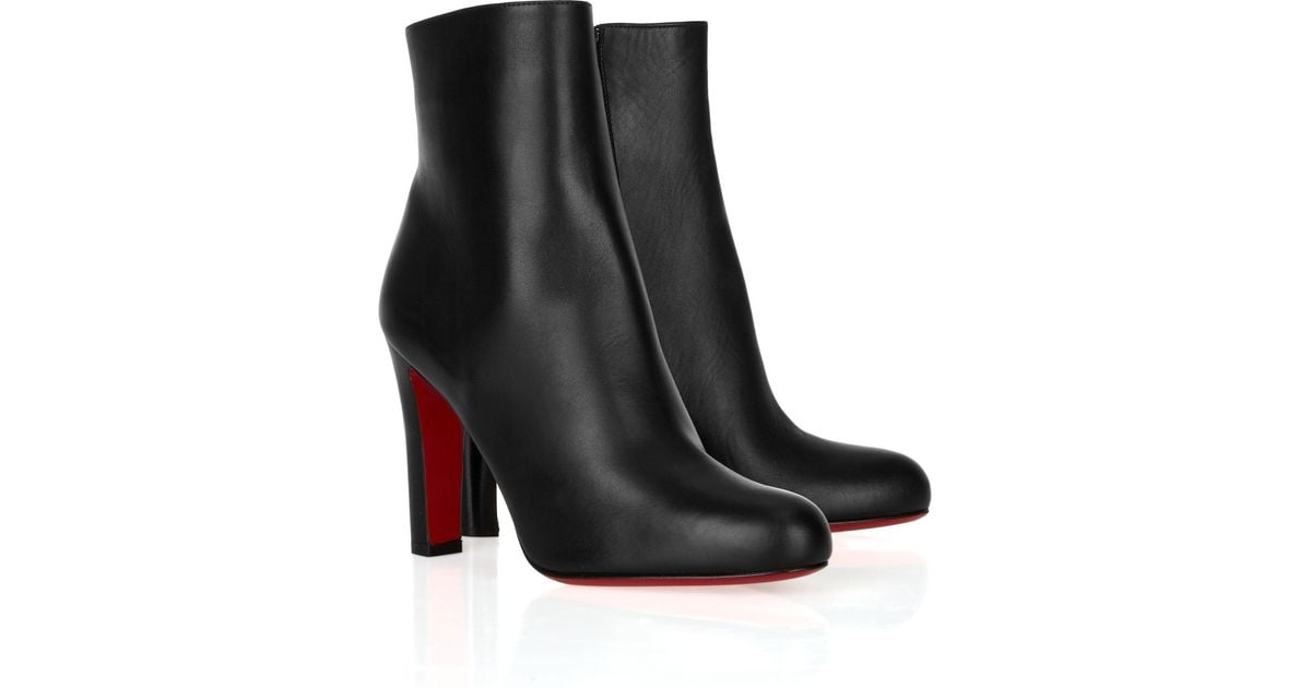 Christian louboutin Miss Tack 100 Leather Ankle Boots in Black | Lyst
